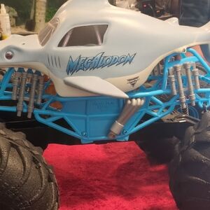 Monster Truck Toy with Blue and White Design